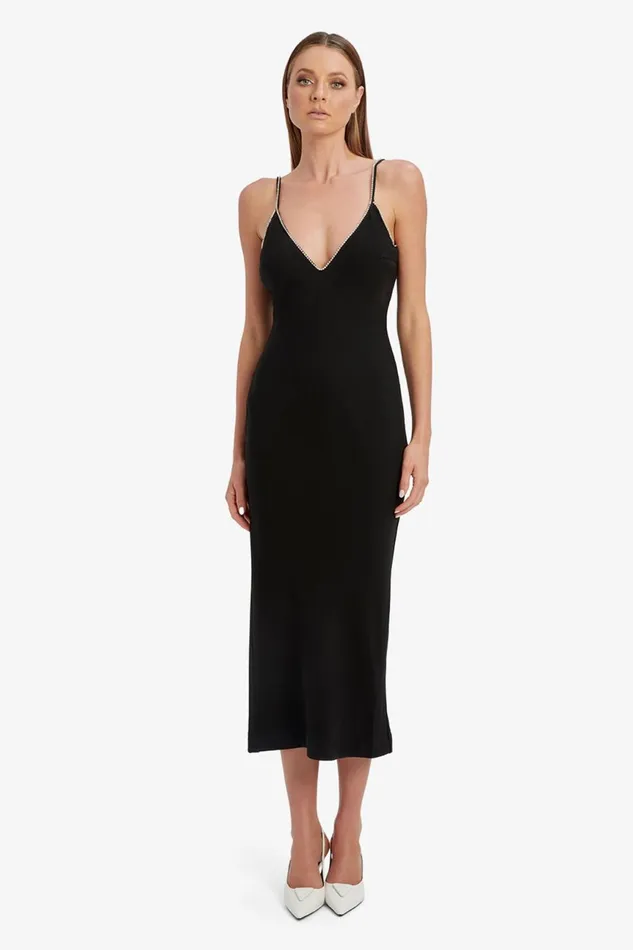 Women Bardot Party Dresses Vira Diamonte Dress In Black Black Women Bardot Party Dresses Vira Diamonte Dress In Black Black