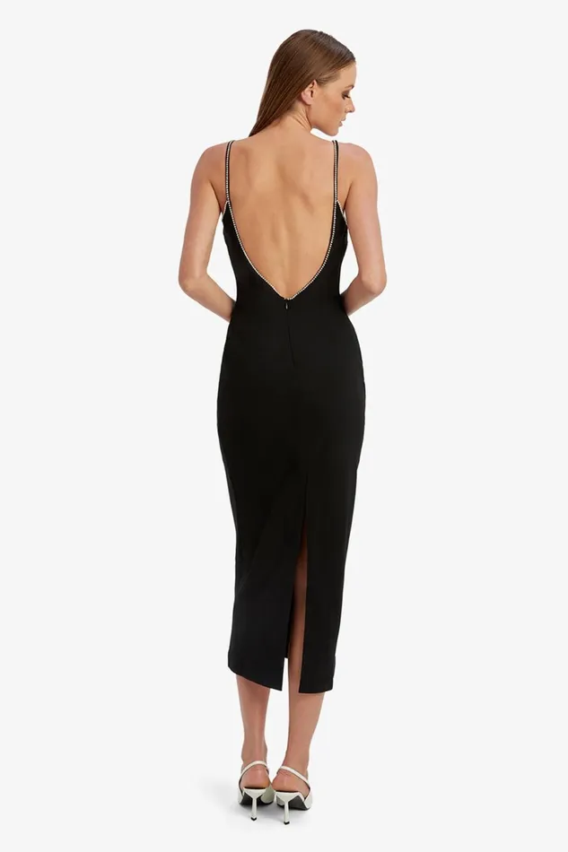 Women Bardot Party Dresses Vira Diamonte Dress In Black Black Women Bardot Party Dresses Vira Diamonte Dress In Black Black