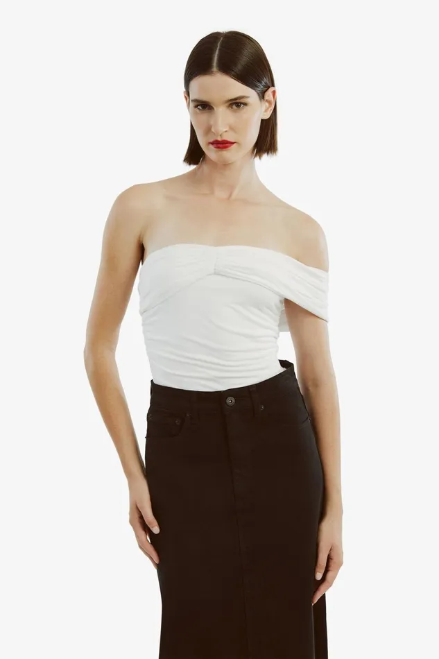 Women Bardot Party Tops Anina Knit Top In Orchid White Orchid White Women Bardot Party Tops Anina Knit Top In Orchid White Orchid White