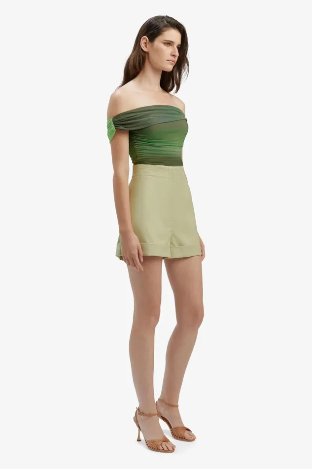 Women Bardot Party Tops Aurelia Mesh Top In Green Ombre Green Ombre Women Bardot Party Tops Aurelia Mesh Top In Green Ombre Green Ombre