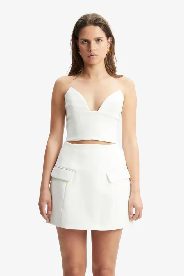 Women Bardot Party Tops Delphi Strapless Crop Top In Orchid White Orchid White Women Bardot Party Tops Delphi Strapless Crop Top In Orchid White Orchid White
