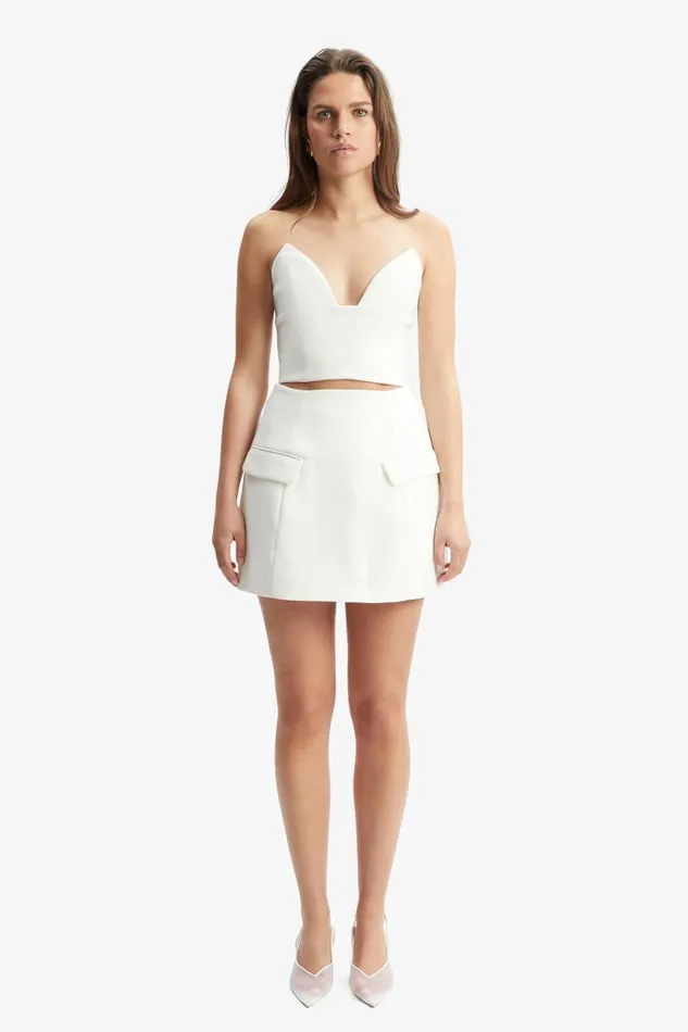 Women Bardot Party Tops Delphi Strapless Crop Top In Orchid White Orchid White Women Bardot Party Tops Delphi Strapless Crop Top In Orchid White Orchid White