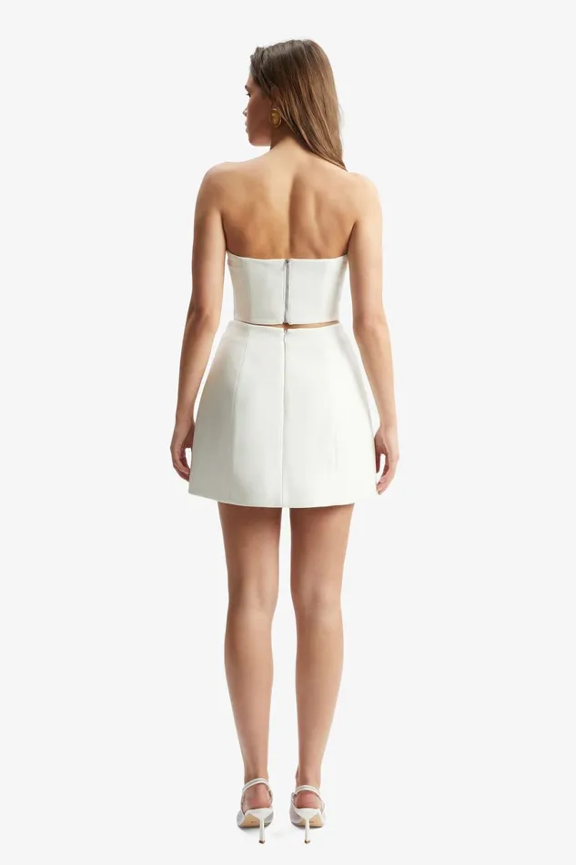 Women Bardot Party Tops Delphi Strapless Crop Top In Orchid White Orchid White Women Bardot Party Tops Delphi Strapless Crop Top In Orchid White Orchid White
