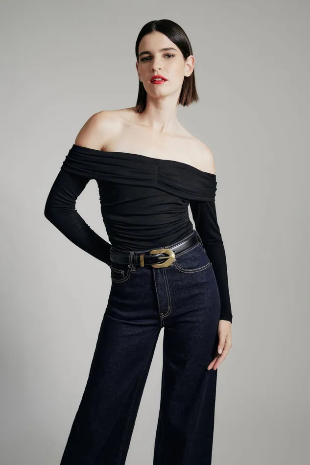 Women Bardot Party Tops Elsa Off The Shoudler Top In Black Black