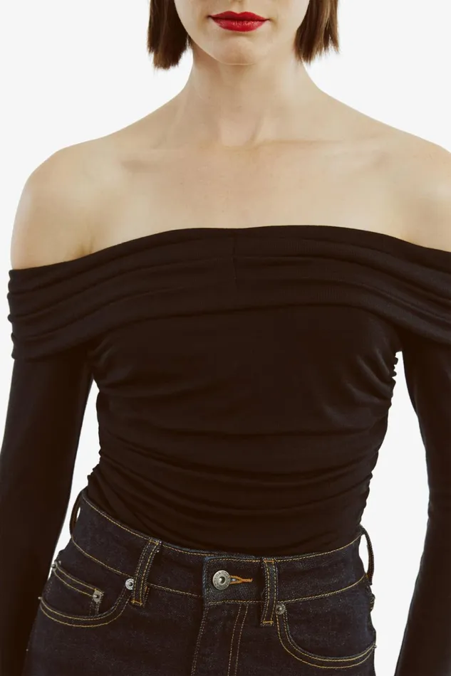 Women Bardot Party Tops Elsa Off The Shoudler Top In Black Black Women Bardot Party Tops Elsa Off The Shoudler Top In Black Black