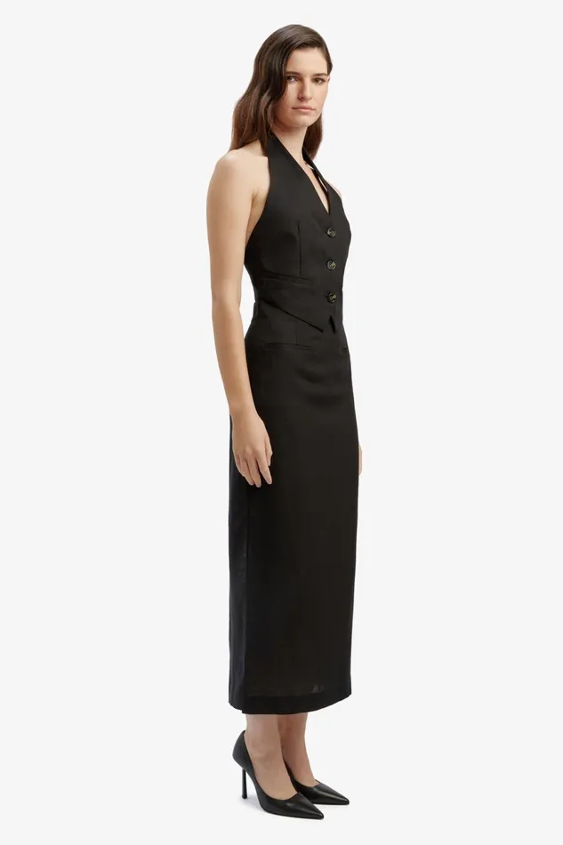Women Bardot Party Tops Felda Linen Vest In Black Black Women Bardot Party Tops Felda Linen Vest In Black Black