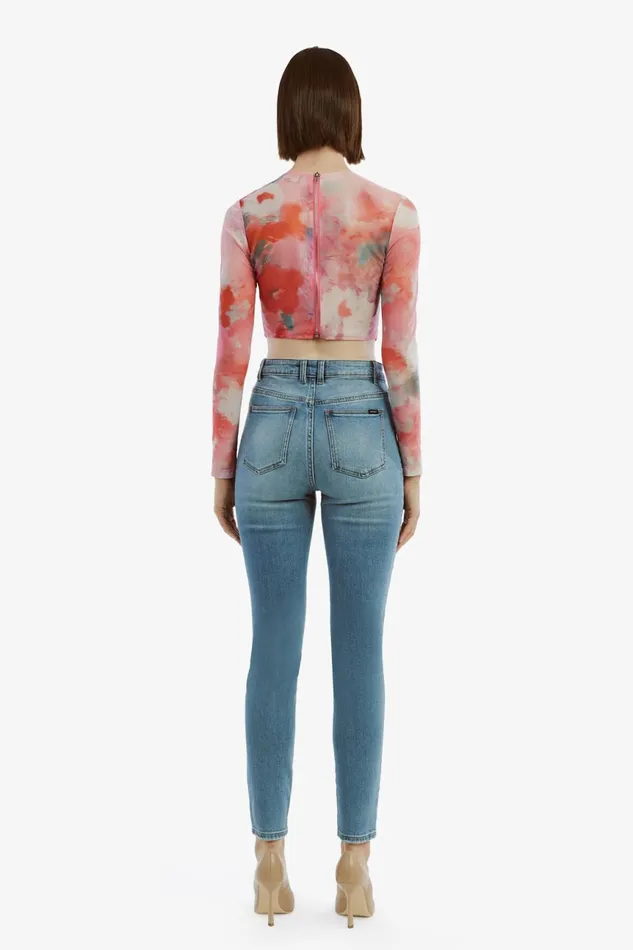 Women Bardot Party Tops Lena Mesh Corset Top In Wildflower Wildflower Women Bardot Party Tops Lena Mesh Corset Top In Wildflower Wildflower