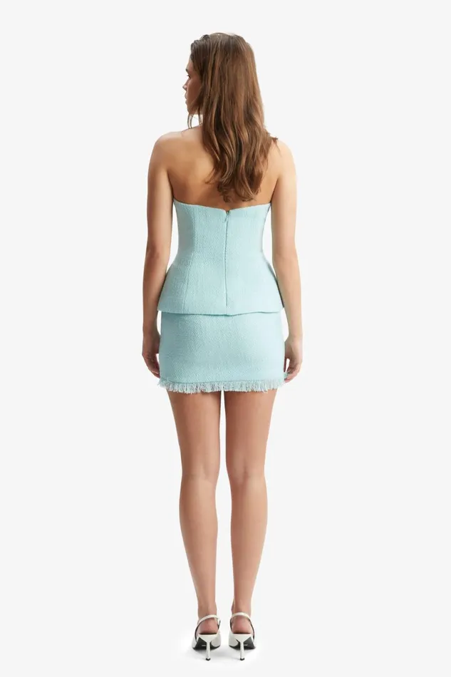 Women Bardot Party Tops Mariska Longline Strapless Top In Aqua Aqua Women Bardot Party Tops Mariska Longline Strapless Top In Aqua Aqua
