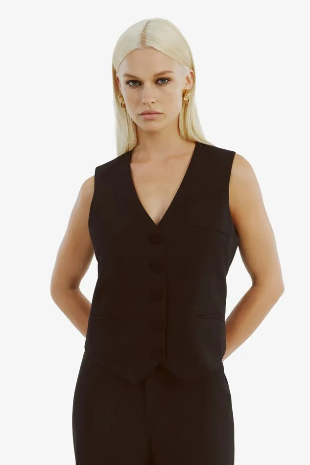 Women Bardot Party Tops Marla Longline Vest In Black Black Women Bardot Party Tops Marla Longline Vest In Black Black