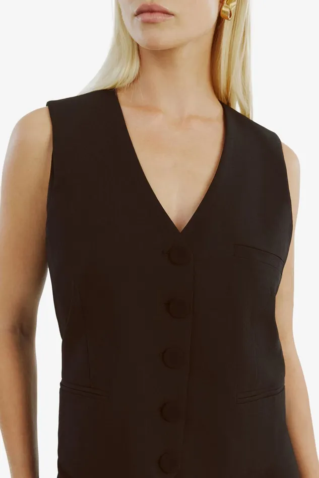 Women Bardot Party Tops Marla Longline Vest In Black Black Women Bardot Party Tops Marla Longline Vest In Black Black