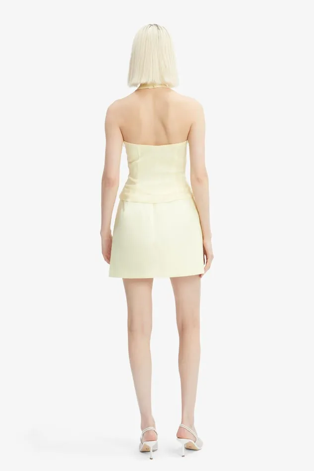 Women Bardot Party Tops Paola Halter Linen Top In Canary Yellow Canary Yellow Women Bardot Party Tops Paola Halter Linen Top In Canary Yellow Canary Yellow
