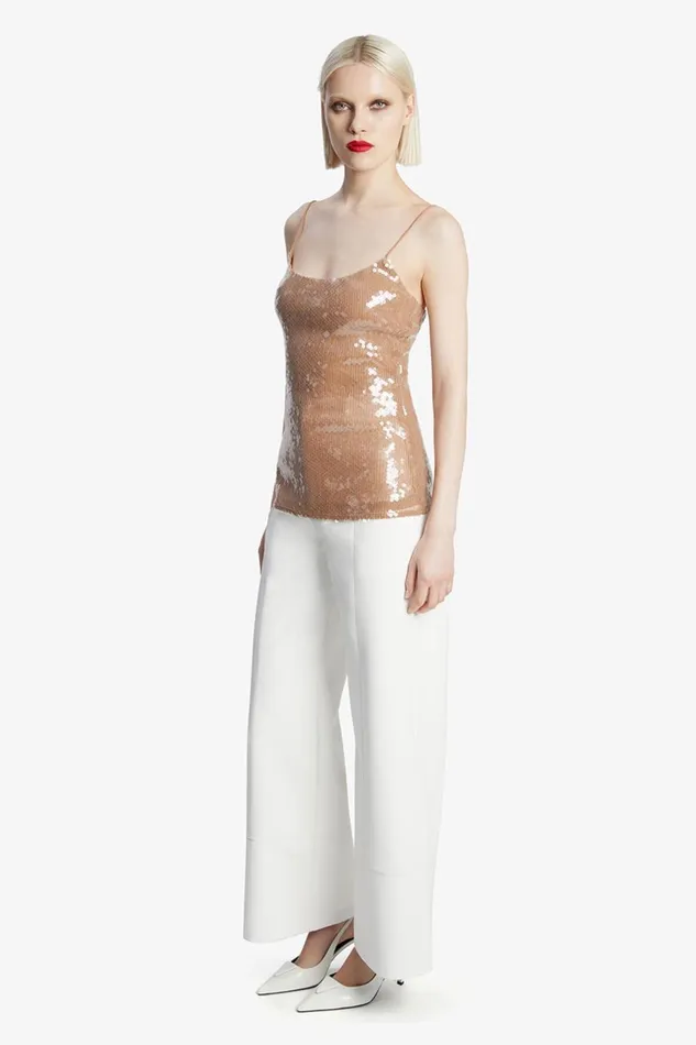 Women Bardot Party Tops Ramira Sequin Cami In Nude Nude Women Bardot Party Tops Ramira Sequin Cami In Nude Nude