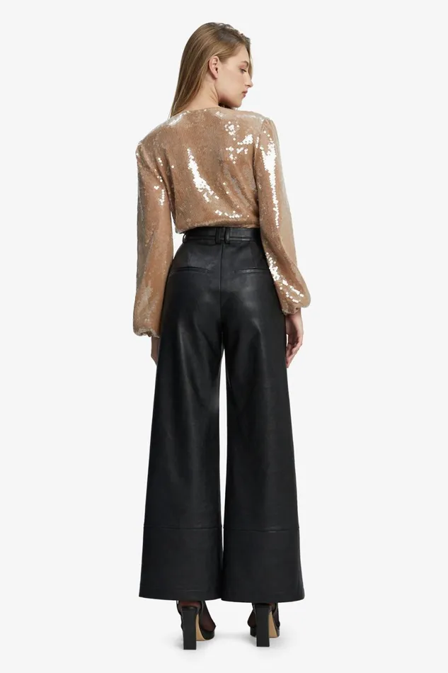 Women Bardot Party Tops Verona Sequin Wrap Bodysuit In Nude Nude