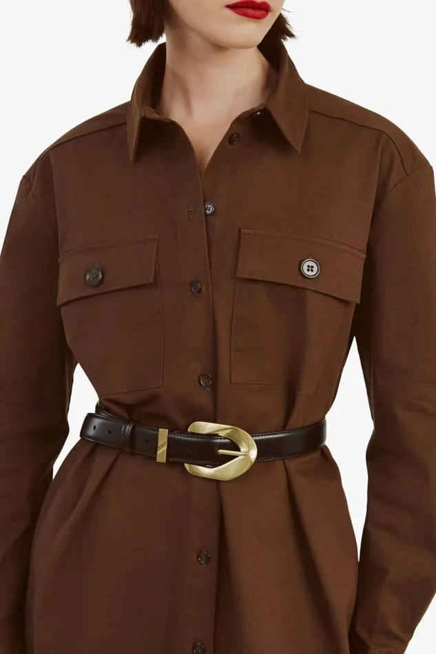 Women Bardot Shirts and Blouses Tybi Cotton Shirt In Chocolate Chocolate Women Bardot Shirts and Blouses Tybi Cotton Shirt In Chocolate Chocolate