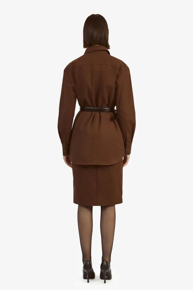 Women Bardot Shirts and Blouses Tybi Cotton Shirt In Chocolate Chocolate Women Bardot Shirts and Blouses Tybi Cotton Shirt In Chocolate Chocolate