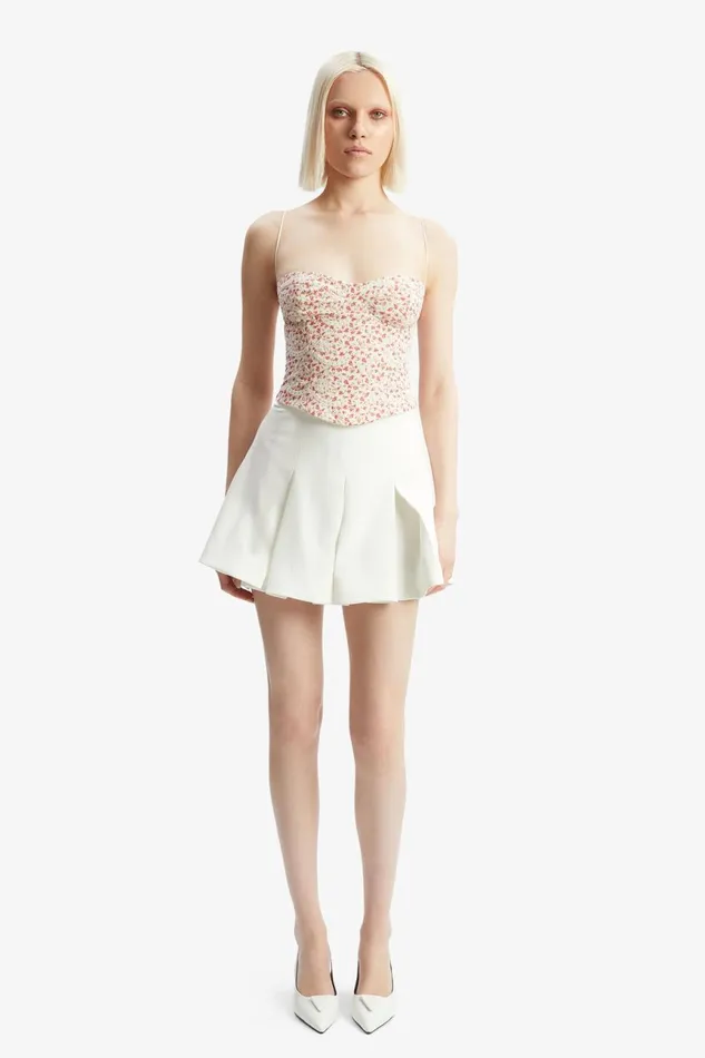 Women Bardot Shorts Helenia Pleated Skort In Orchid White Orchid White Women Bardot Shorts Helenia Pleated Skort In Orchid White Orchid White