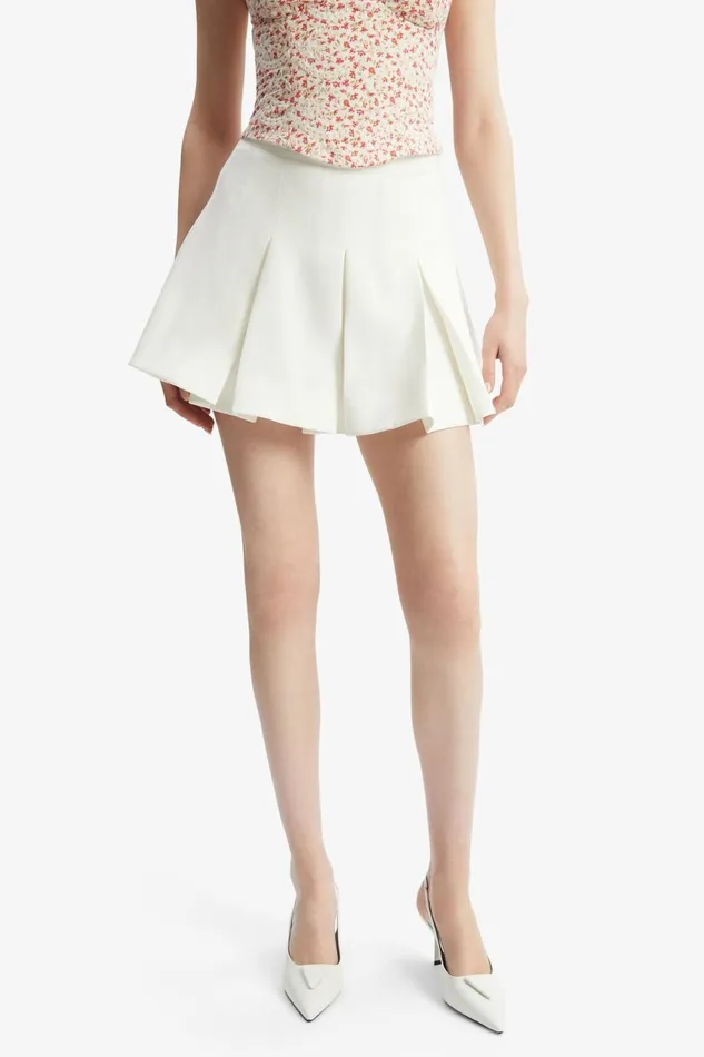 Women Bardot Shorts Helenia Pleated Skort In Orchid White Orchid White Women Bardot Shorts Helenia Pleated Skort In Orchid White Orchid White