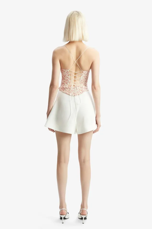 Women Bardot Shorts Helenia Pleated Skort In Orchid White Orchid White Women Bardot Shorts Helenia Pleated Skort In Orchid White Orchid White