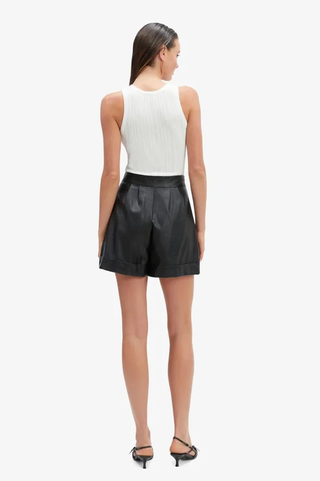 Women Bardot Shorts Leon Vegan Leather Short In Black Black Women Bardot Shorts Leon Vegan Leather Short In Black Black