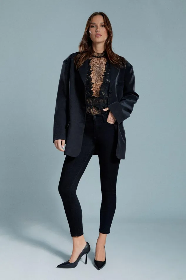Women Bardot Skinny Jean Bella Mid Rise Jeans In Black Black