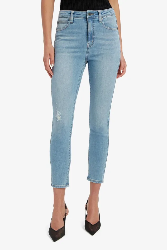 Women Bardot Skinny Jean Khloe Hi Crop Rip Jeans In Light Denim Light Denim Women Bardot Skinny Jean Khloe Hi Crop Rip Jeans In Light Denim Light Denim