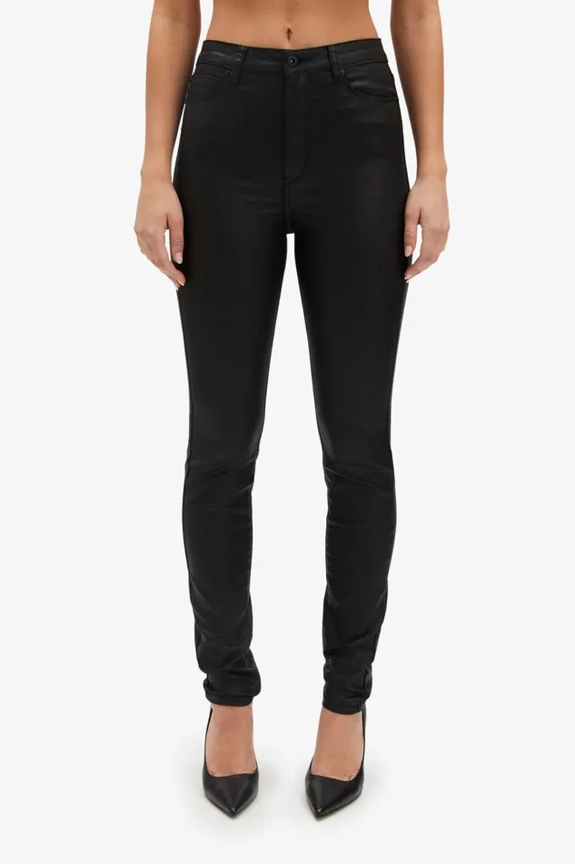 Women Bardot Skinny Jean Khloe Hi Tall Coated Jeans In Black Black Women Bardot Skinny Jean Khloe Hi Tall Coated Jeans In Black Black