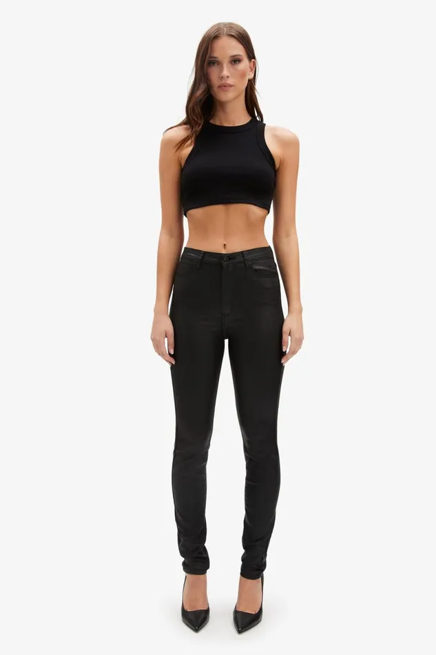 Women Bardot Skinny Jean Khloe Hi Tall Coated Jeans In Black Black Women Bardot Skinny Jean Khloe Hi Tall Coated Jeans In Black Black