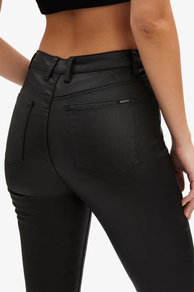 Women Bardot Skinny Jean Khloe Hi Tall Coated Jeans In Black Black Women Bardot Skinny Jean Khloe Hi Tall Coated Jeans In Black Black