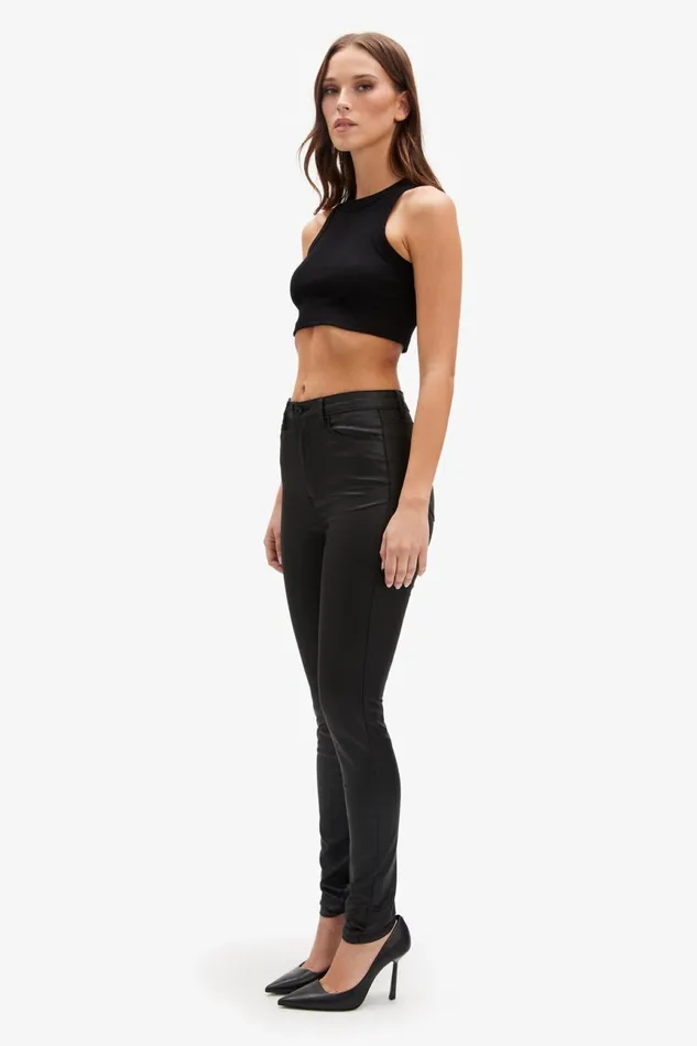 Women Bardot Skinny Jean Khloe Hi Tall Coated Jeans In Black Black Women Bardot Skinny Jean Khloe Hi Tall Coated Jeans In Black Black