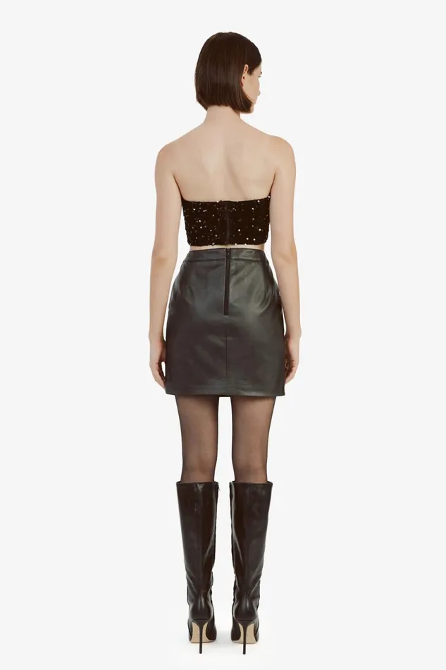 Women Bardot Skirts Alexis Vegan Leather Skirt In Black Black Women Bardot Skirts Alexis Vegan Leather Skirt In Black Black