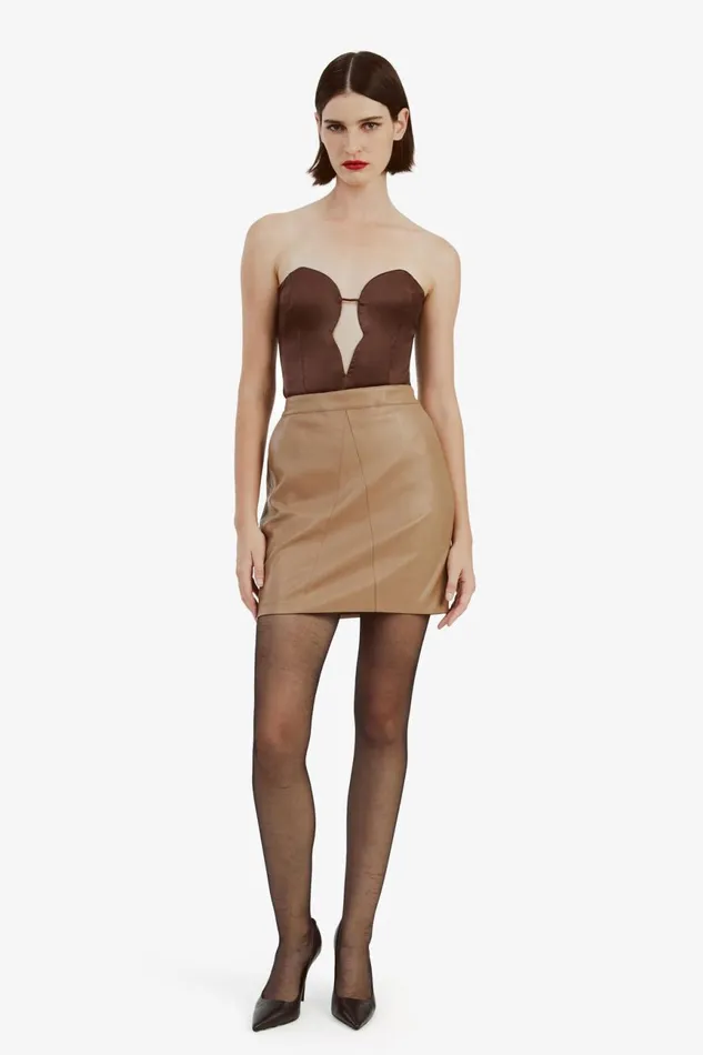 Women Bardot Skirts Alexis Vegan Leather Skirt In Camel Camel