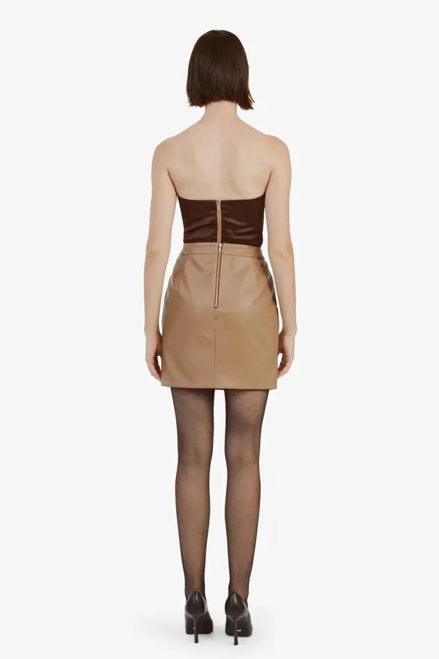Women Bardot Skirts Alexis Vegan Leather Skirt In Camel Camel