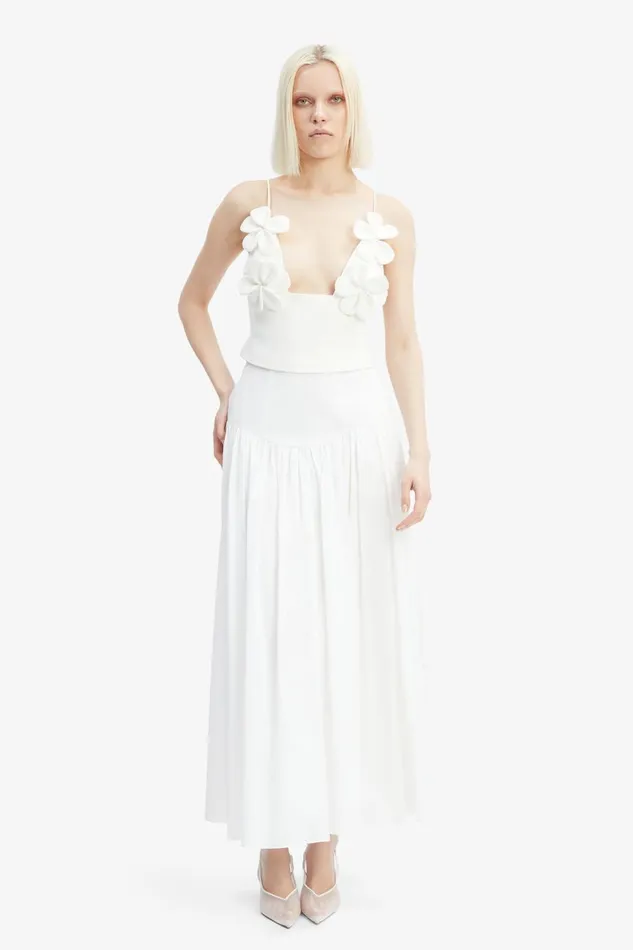 Women Bardot Skirts Amorette Maxi Cotton Skirt In Orchid White Orchid White Women Bardot Skirts Amorette Maxi Cotton Skirt In Orchid White Orchid White