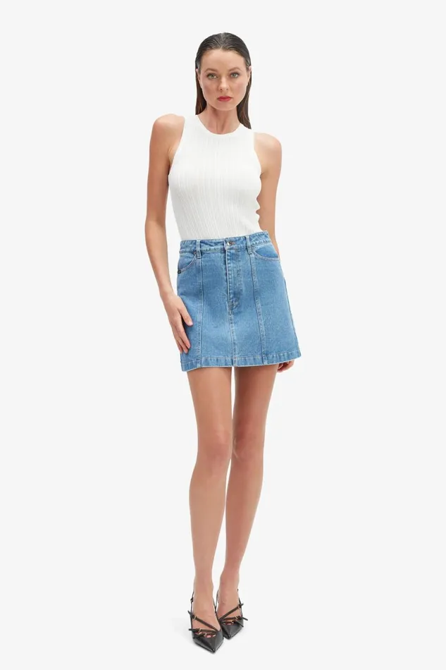 Women Bardot Skirts Cairo Denim Mini Skirt In Vintage Vintage Women Bardot Skirts Cairo Denim Mini Skirt In Vintage Vintage