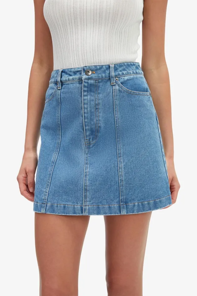 Women Bardot Skirts Cairo Denim Mini Skirt In Vintage Vintage Women Bardot Skirts Cairo Denim Mini Skirt In Vintage Vintage
