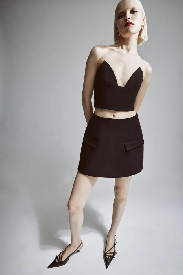 Women Bardot Skirts Delphi Hourglass Mini Skirt In Black Black