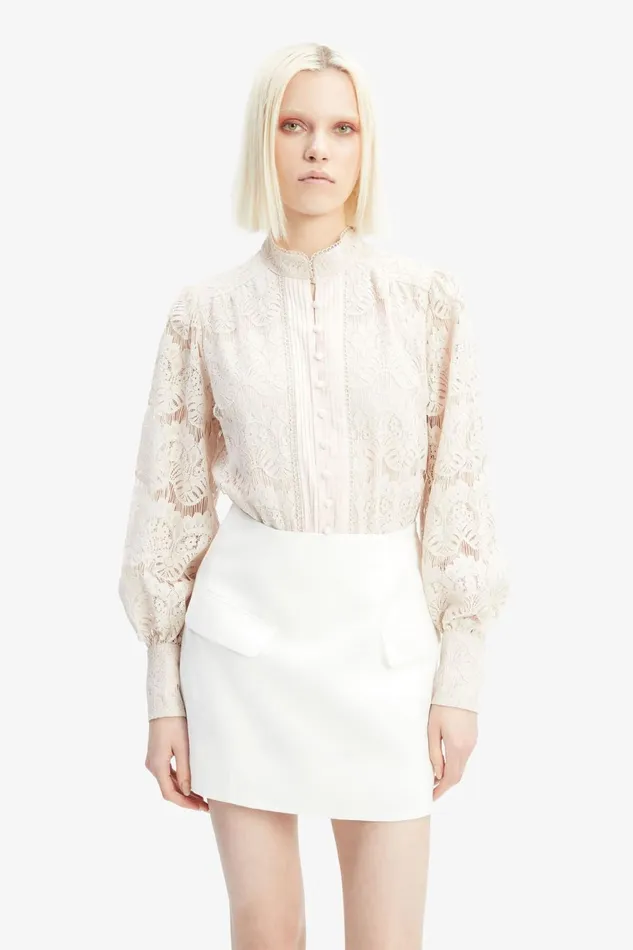 Women Bardot Skirts Delphi Linen Mini Skirt In Orchid White Orchid White