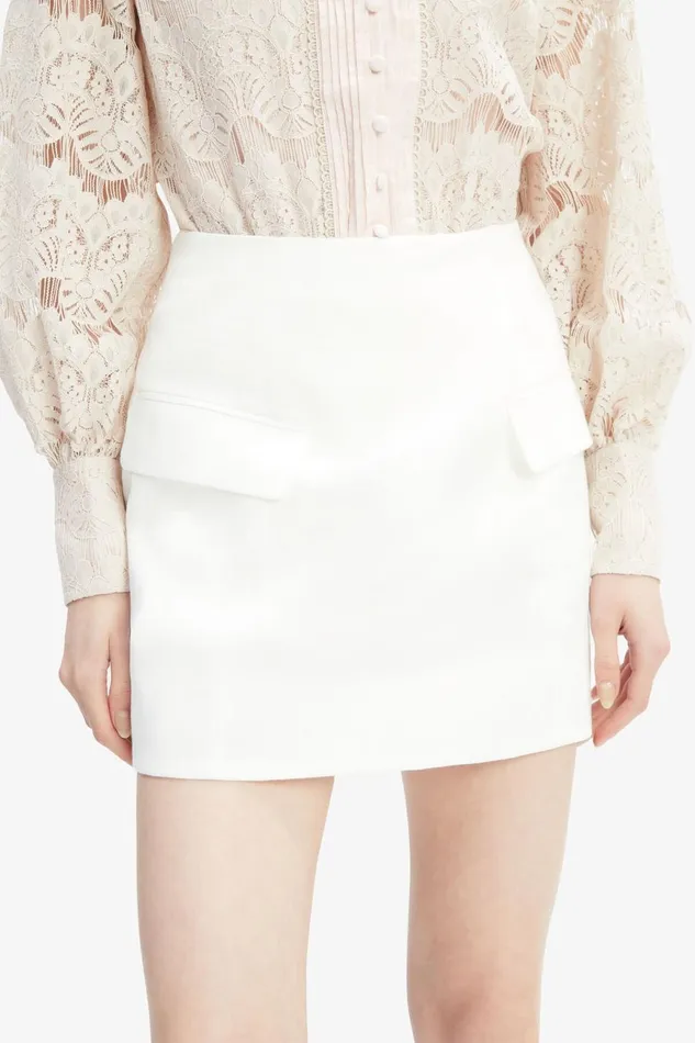 Women Bardot Skirts Delphi Linen Mini Skirt In Orchid White Orchid White