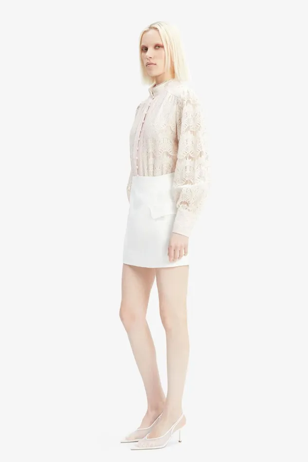 Women Bardot Skirts Delphi Linen Mini Skirt In Orchid White Orchid White