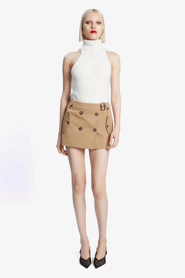 Women Bardot Skirts Jadey Mid Rise Mini Skirt In Camel Camel