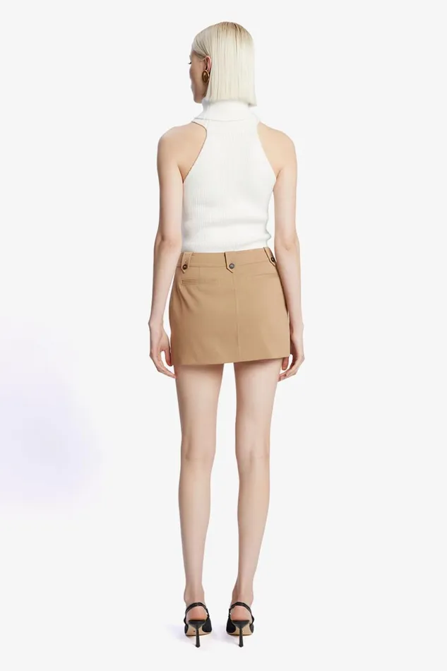 Women Bardot Skirts Jadey Mid Rise Mini Skirt In Camel Camel