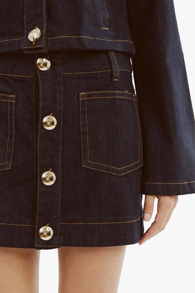 Women Bardot Skirts Lorenzo Denim Mini Skirt In Dark Dark Women Bardot Skirts Lorenzo Denim Mini Skirt In Dark Dark