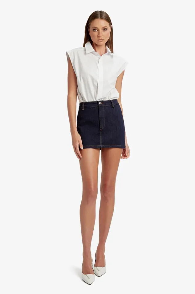 Women Bardot Skirts Maika Denim Mini Skirt In Dark Dark Women Bardot Skirts Maika Denim Mini Skirt In Dark Dark