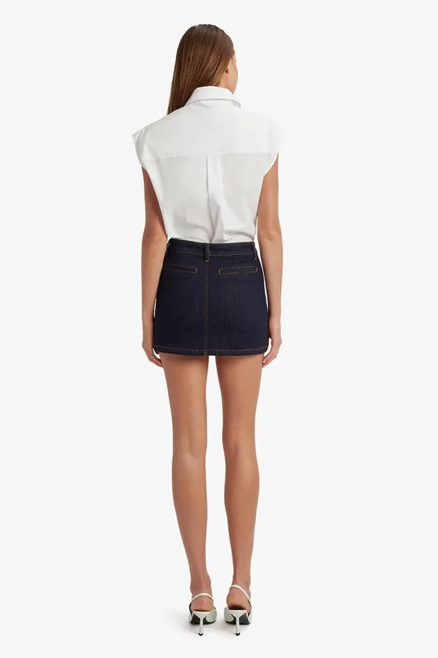 Women Bardot Skirts Maika Denim Mini Skirt In Dark Dark Women Bardot Skirts Maika Denim Mini Skirt In Dark Dark