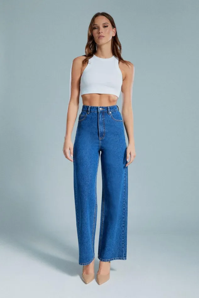 Women Bardot Wide Jean Cindy Wide Full Leg Jeans In Indigo Indigo