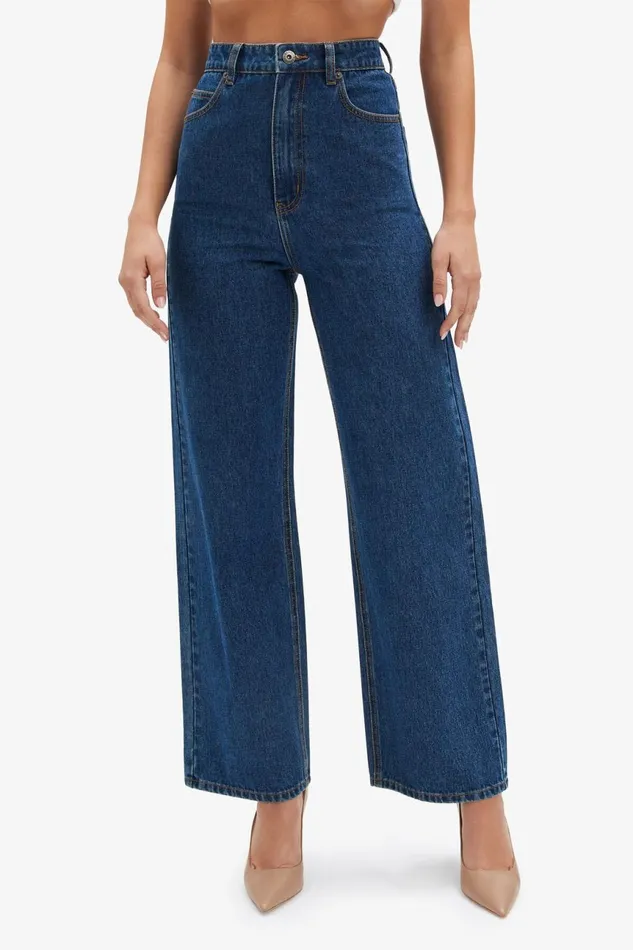 Women Bardot Wide Jean Cindy Wide Full Leg Jeans In Indigo Indigo Women Bardot Wide Jean Cindy Wide Full Leg Jeans In Indigo Indigo