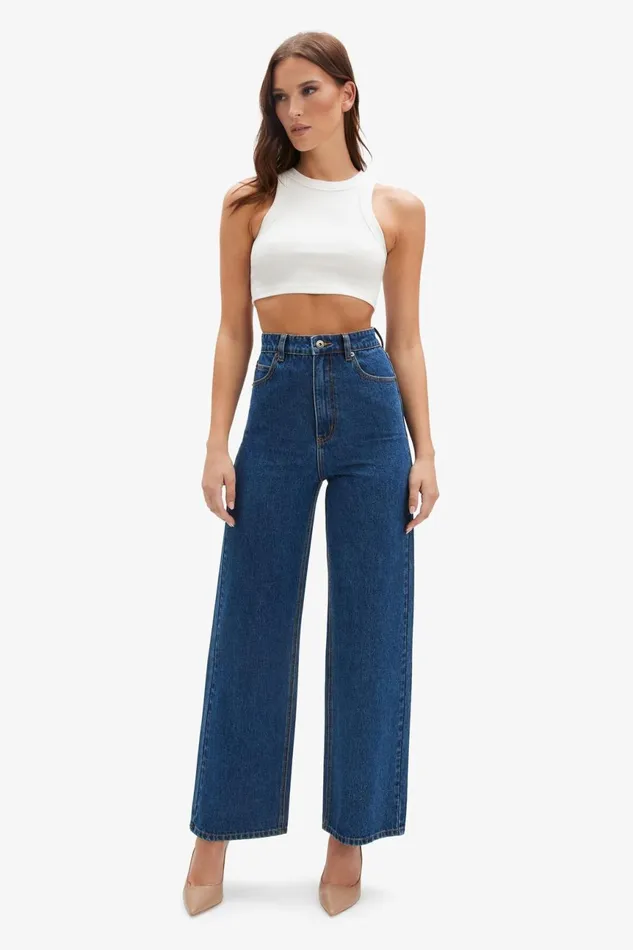 Women Bardot Wide Jean Cindy Wide Full Leg Jeans In Indigo Indigo Women Bardot Wide Jean Cindy Wide Full Leg Jeans In Indigo Indigo