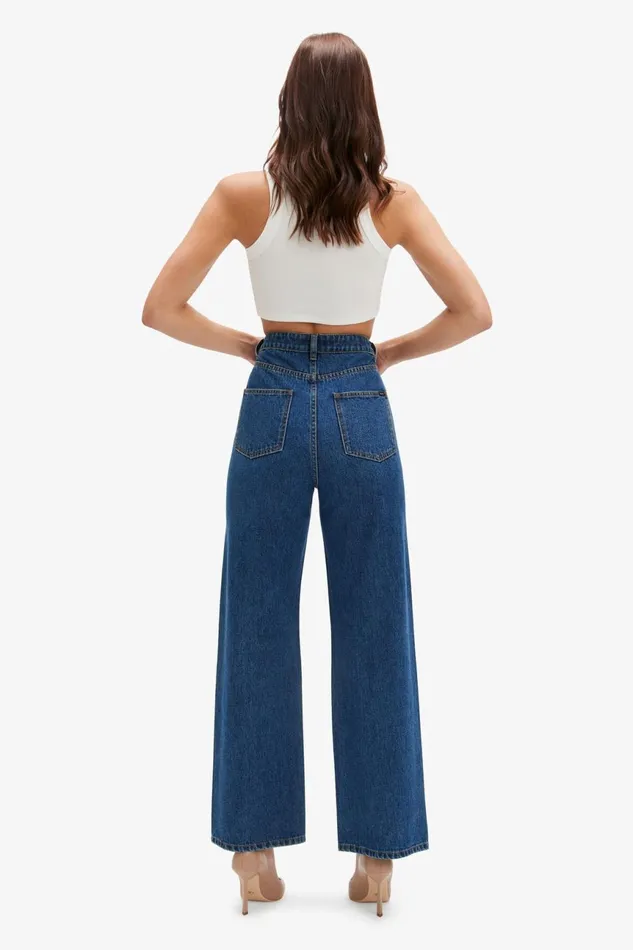 Women Bardot Wide Jean Cindy Wide Full Leg Jeans In Indigo Indigo Women Bardot Wide Jean Cindy Wide Full Leg Jeans In Indigo Indigo