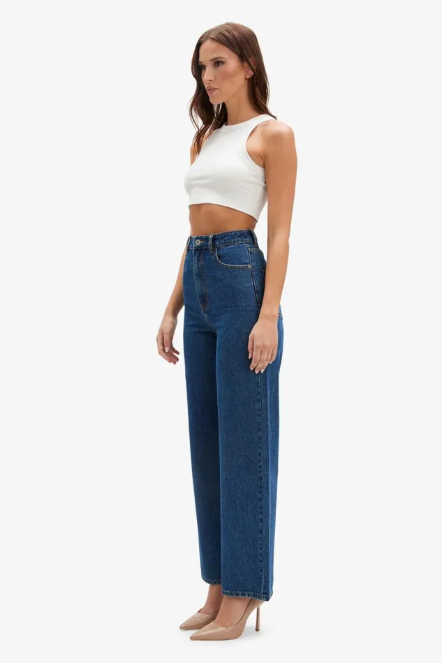 Women Bardot Wide Jean Cindy Wide Full Leg Jeans In Indigo Indigo Women Bardot Wide Jean Cindy Wide Full Leg Jeans In Indigo Indigo