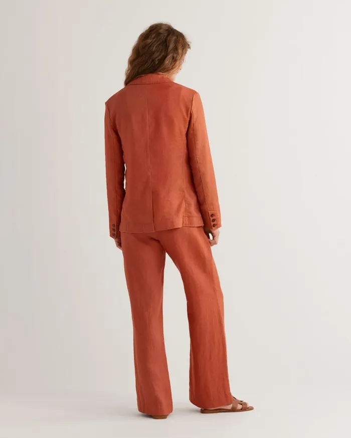 Women BIRCH BAY LINEN BLAZER Redwood Pendleton Jackets and Coats